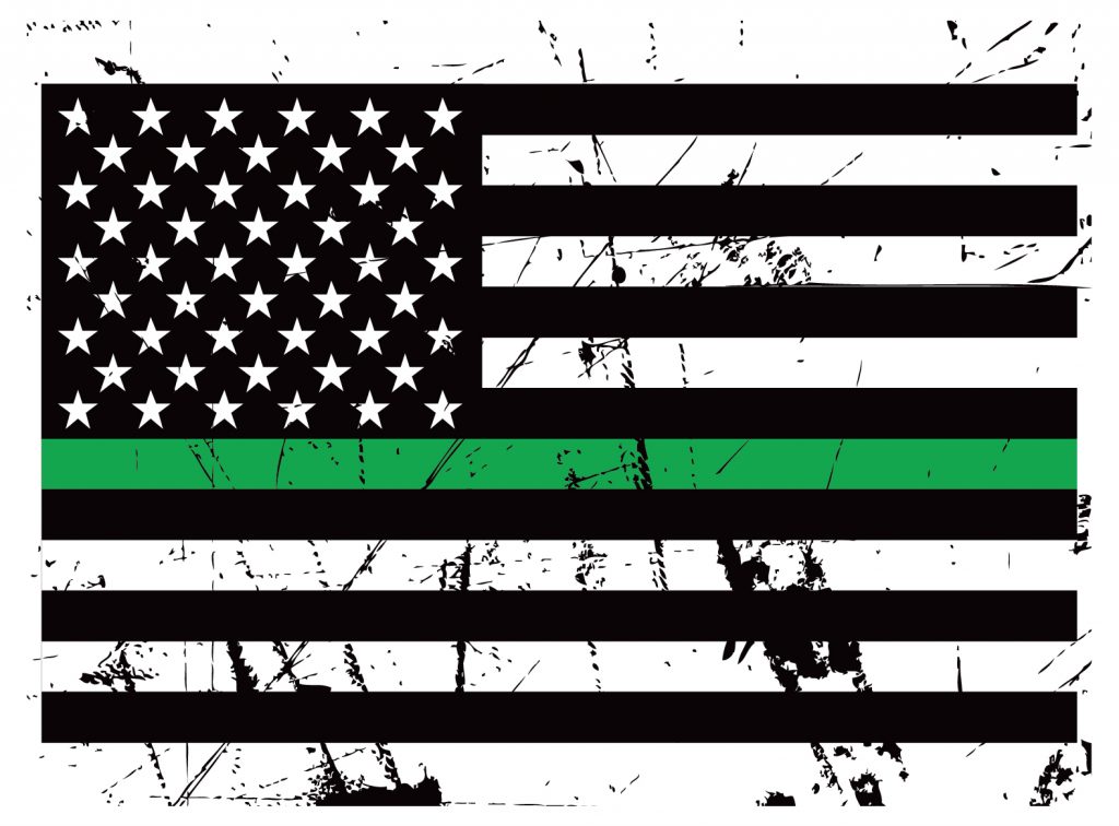 Vinyl Wrap For Lock Box Lid, Distressed Thin Green Line Flag (standard ...